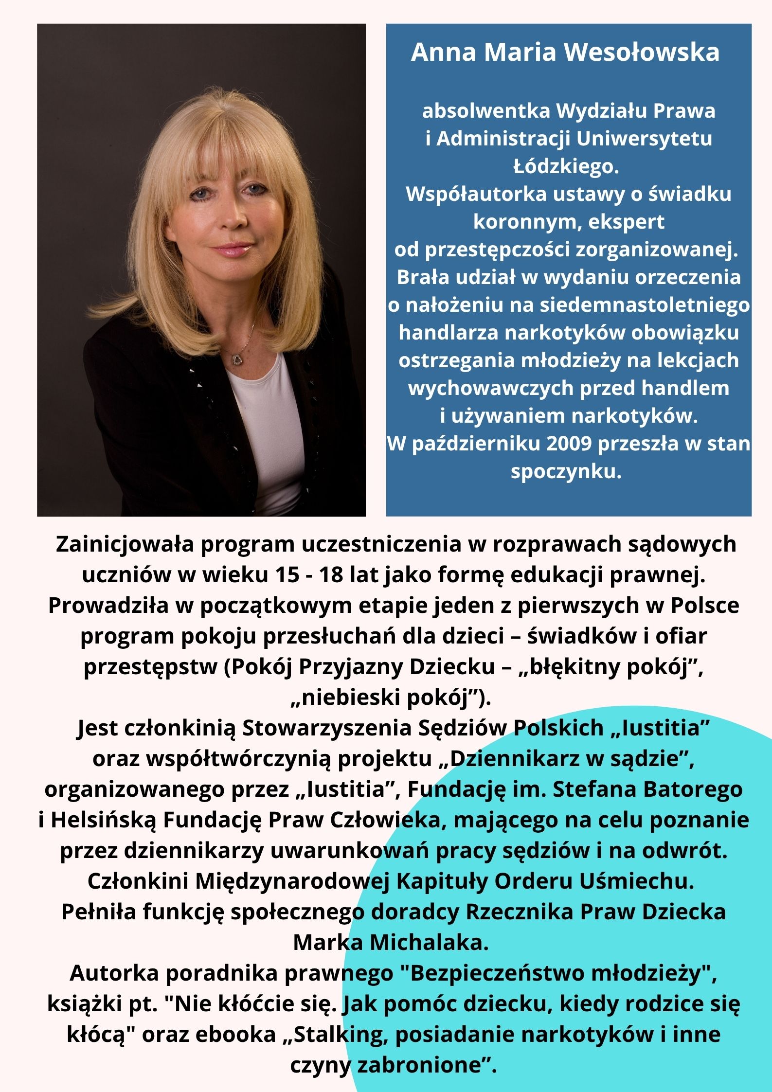 Na zdjęciu kobieta i opis wydarzenia, który jest w poście