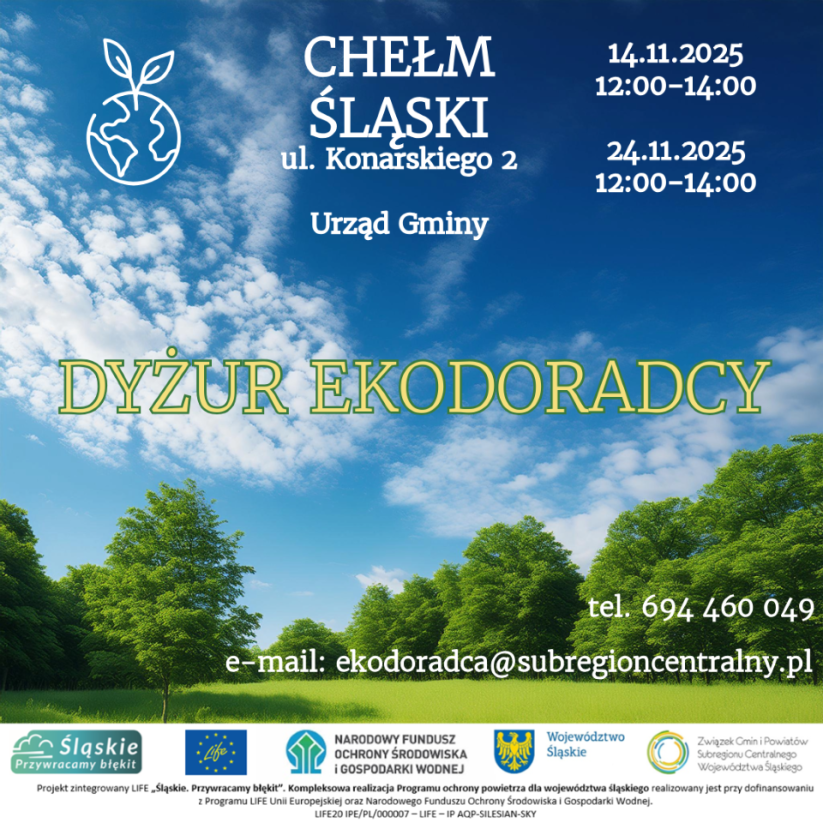 Plakat promujący spotkanie. Na obrazku informacje pisane i kraobraz łąki 