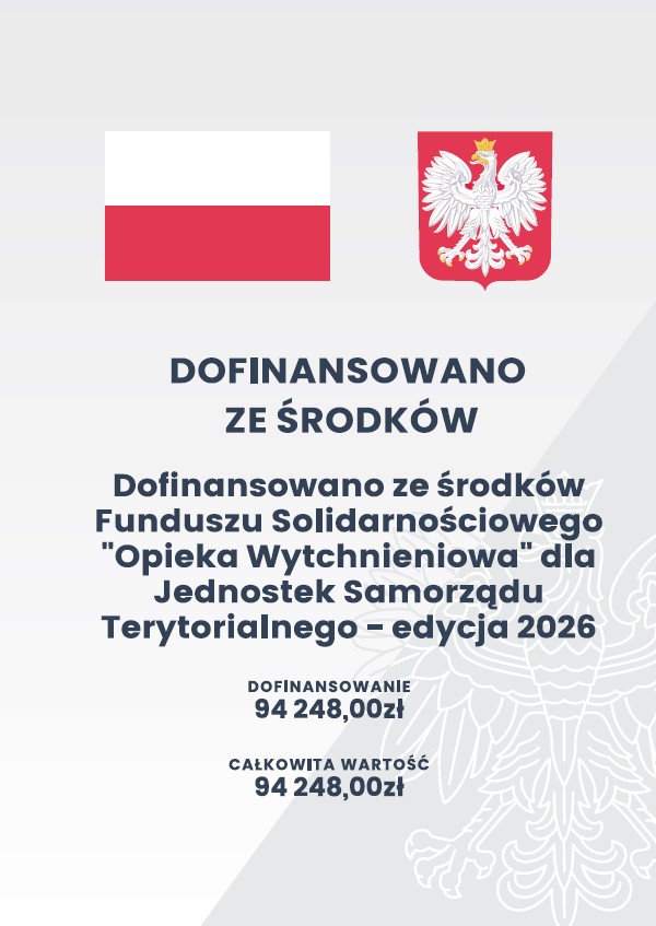 Plakat promujący dofinasowanie na nim symbole narodowe i opis