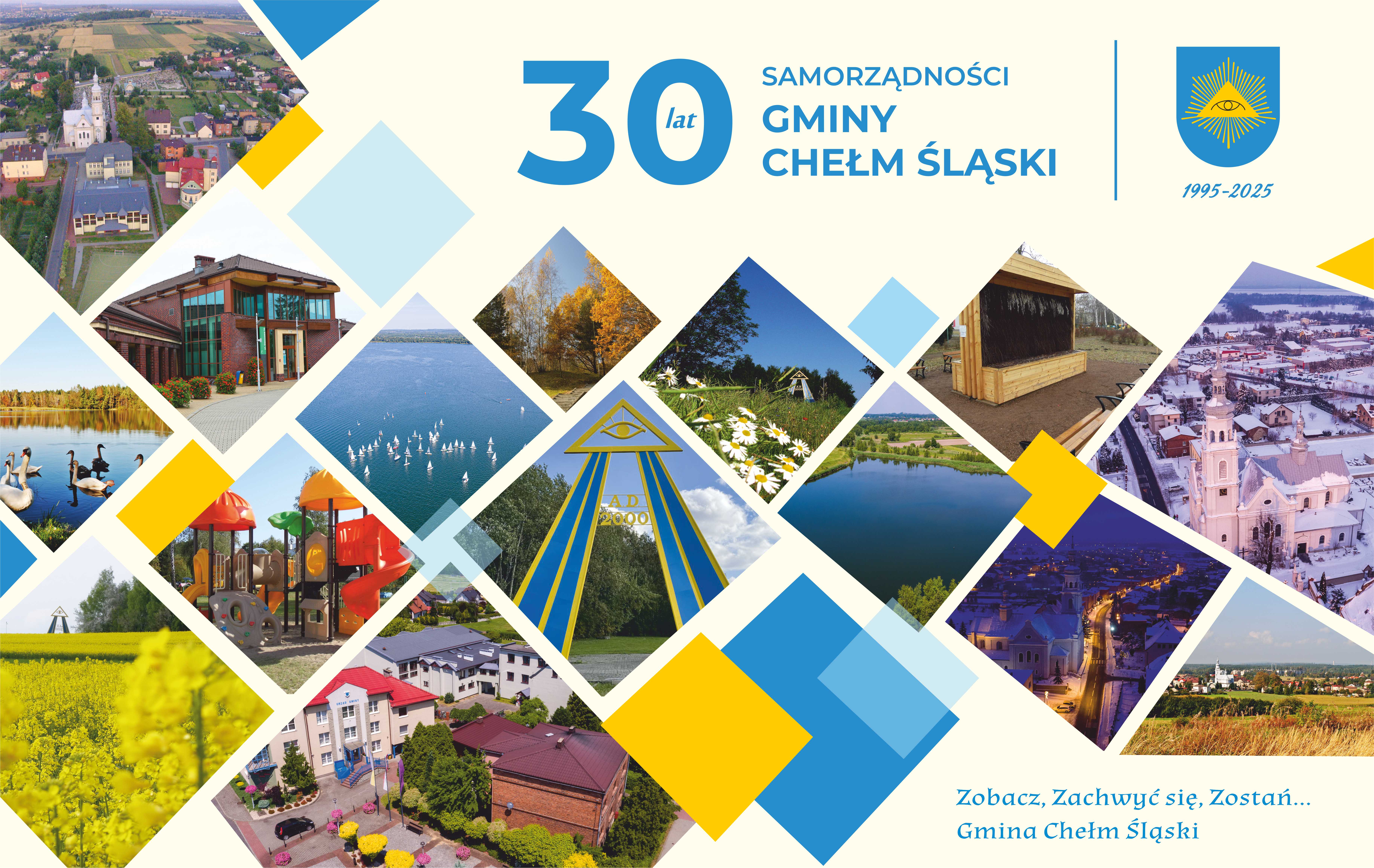 Baner promujący 30 lecie ze zdjęciami miejscowości 