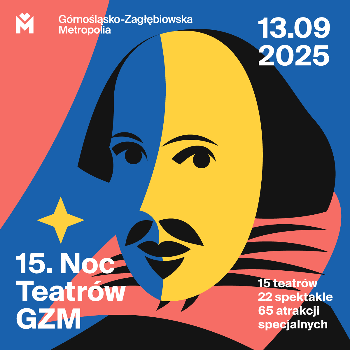 Plakat promujący wydarzenie - na plakacie maska teatralna 