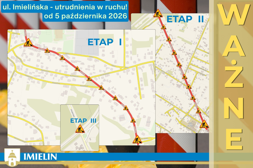 Mapa rpowadzonych prac na ul. Imielińskiej w Imielinie - opis w poście 