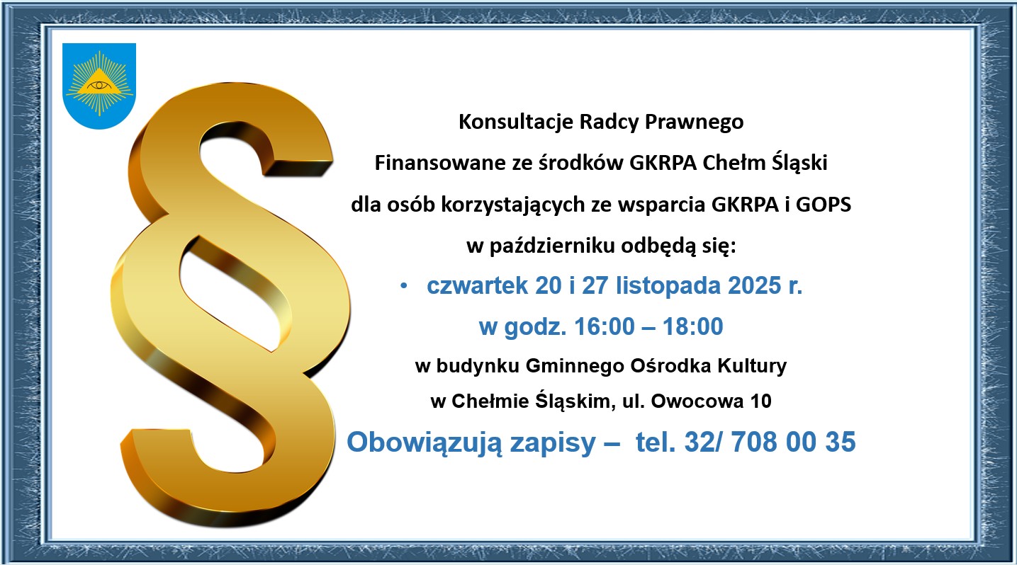 Plakat promujący konsultacje.Na zdjęciu parafraf, herb gminy i opis 