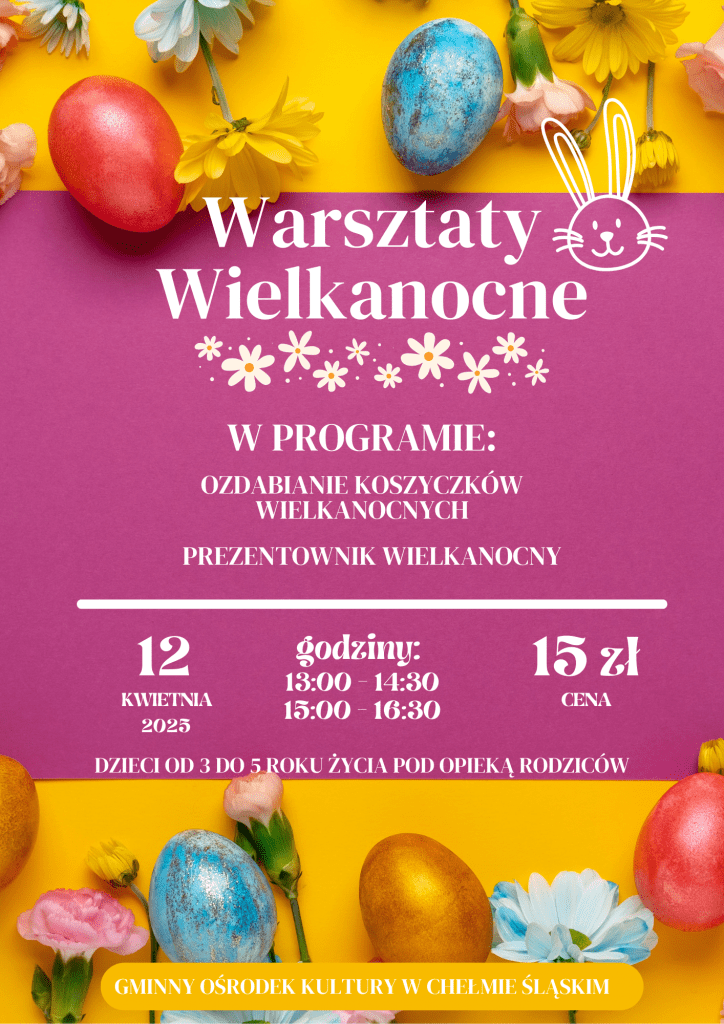 plakat warsztaty wielkanocne, pisanki