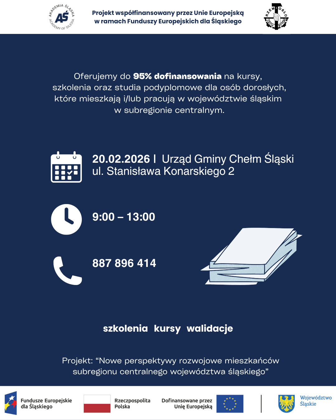 Granatowy plakat z opisem - tekst z plakatu w opisie posta. 