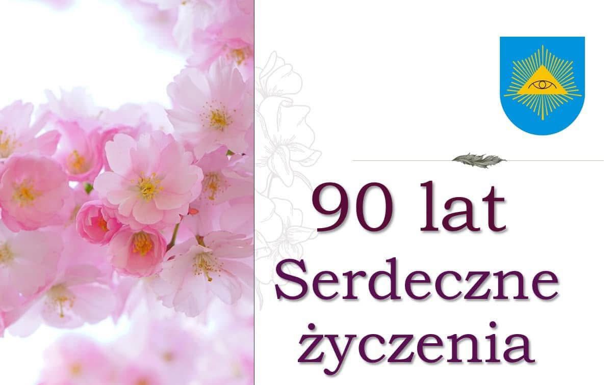 Różowe kwiaty i napis Serdeczne życzenia