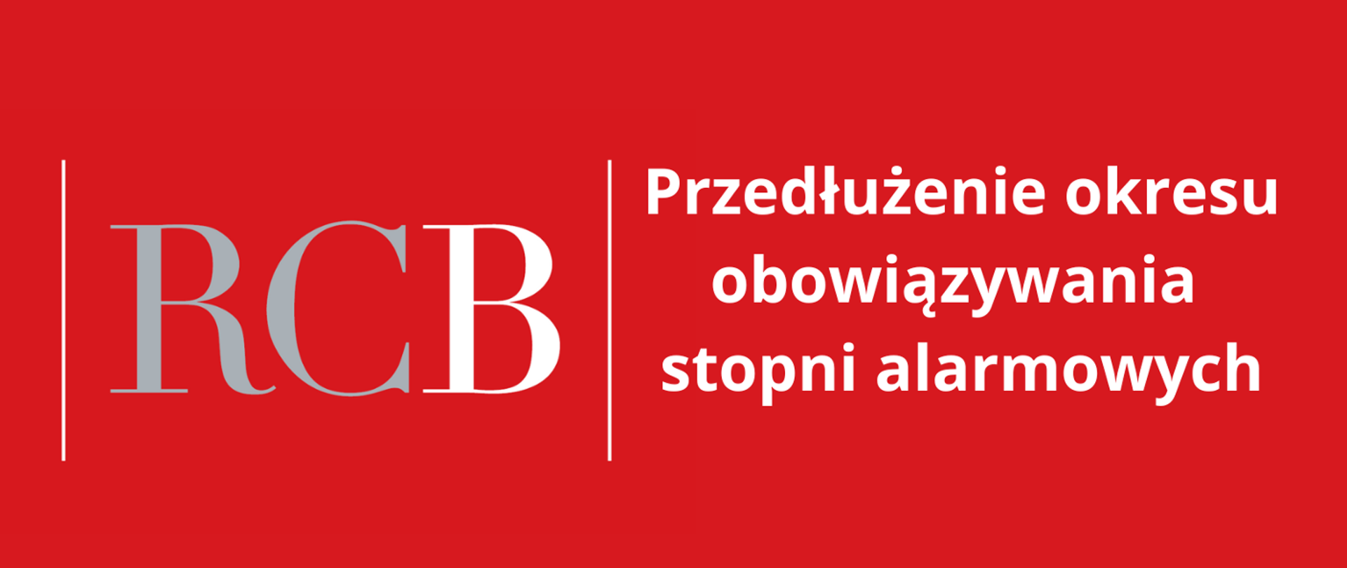 Informacja na czerwonym tle RCB 