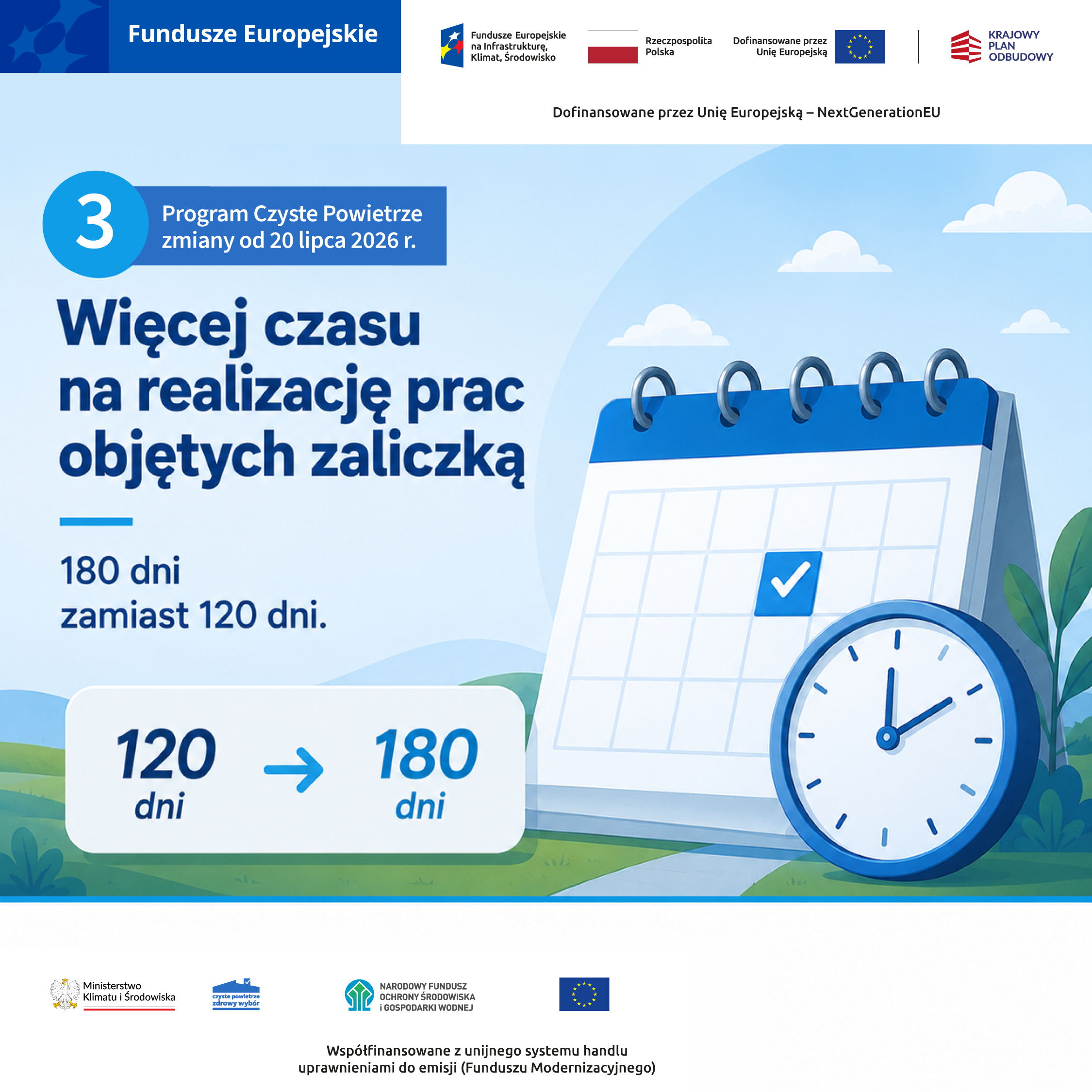 Kolorowy plakat animacyjny z zegarem i notatnikiem - opis w poście 
