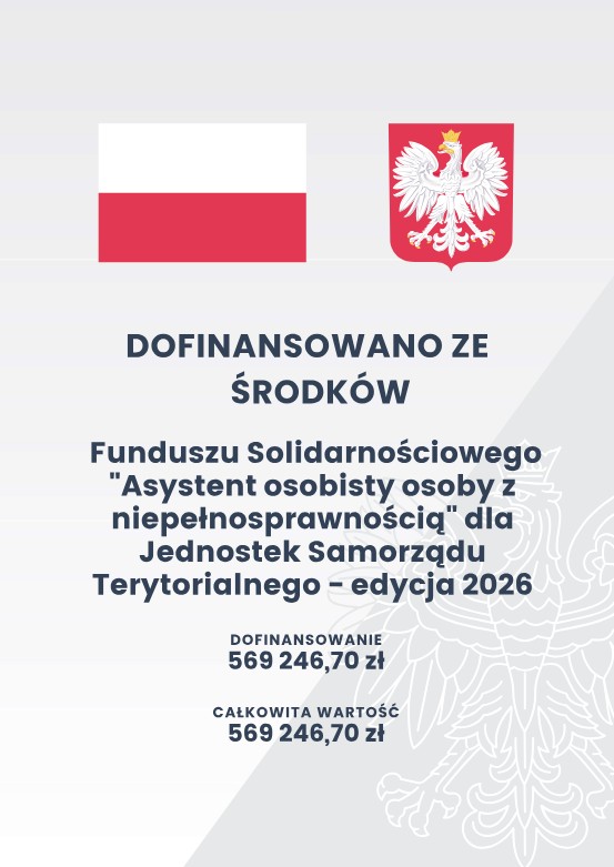 Plakat informacyjny. Opis w poście. Na zdjęciu logotypy, znak wodny orła