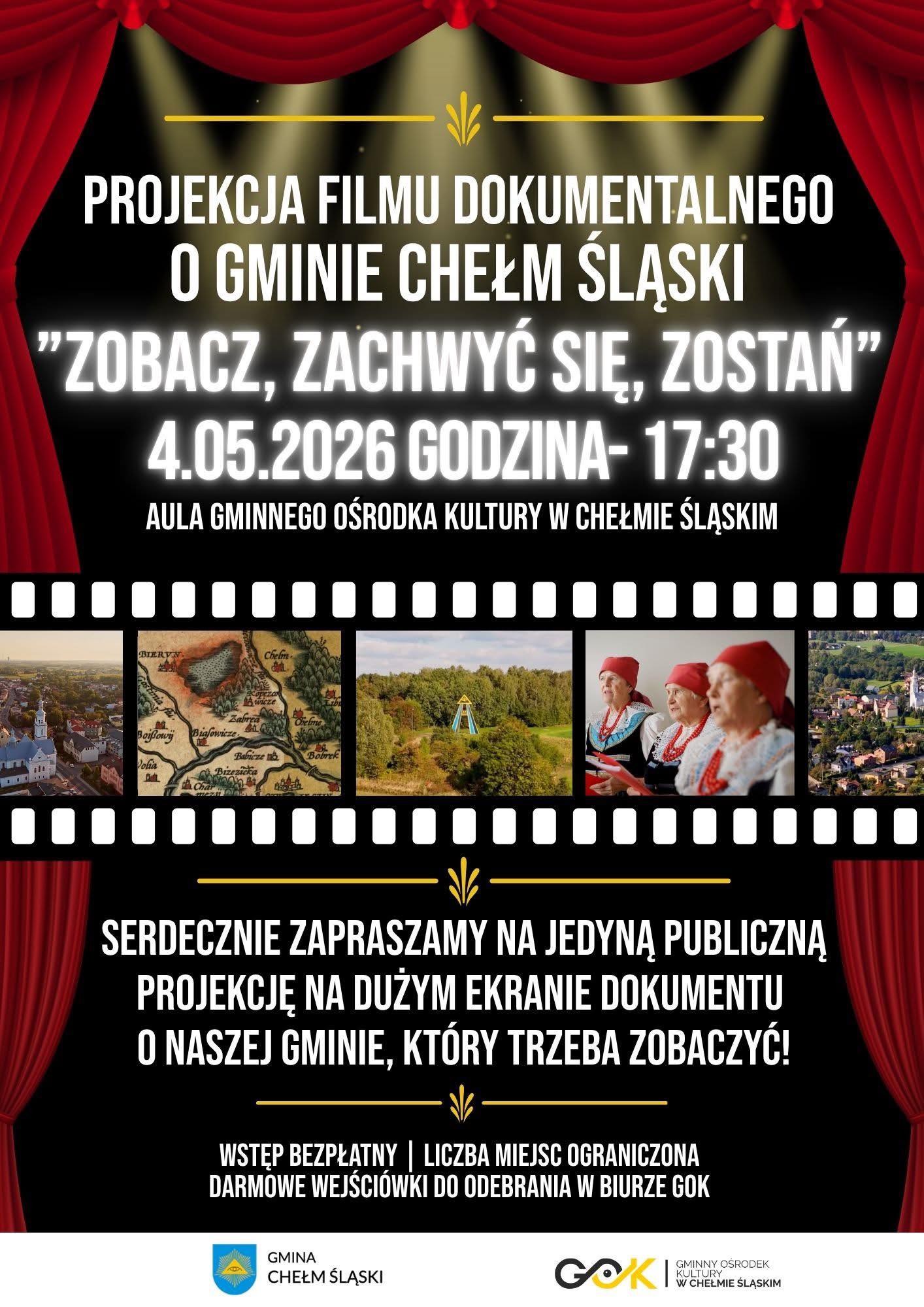 Plakat promujący wydarzenie - opis w poście. Na plakacie kadry z filmu i opis. 